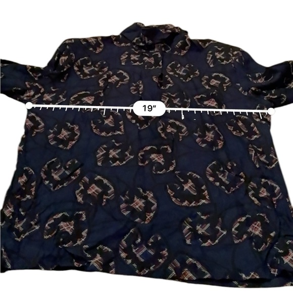 Vintage Pendleton Country Sophisticates Blue Geometric Print Long‎ Sleeve Top 10 - Picture 8 of 9